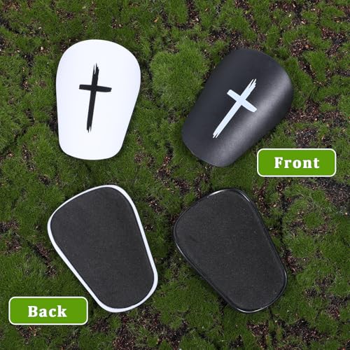 2 Pairs Black & White Cross Shin Guards Soccer Extra Mini Shins Guard 3 x2 Inch Small Shin Guards Comfortable Light Shin Pads Ultra Miniature Shins Guard Soccer for Men Women - color: black, white