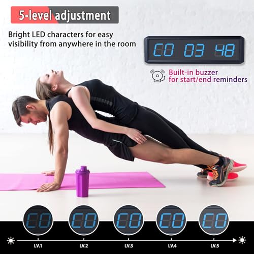 Large Stopwatch with Start/Stop Button、LED Digital Timer with Stand、360° Press Button、Stopwatch for Obstacle Course、Fitness Clock for Home Gym、Interval Timer for Exercise (1.5 Blue) - color: 1.5 Blue