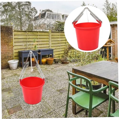 Ciieeo Gardening Water Bucket Pail with Handle Multipurpose Water Container for Farming Cat Washing and Irrigation Red with Stand