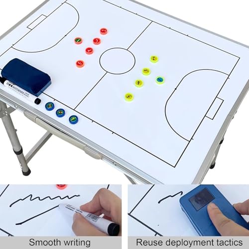 Magnetic Soccer Coaching Board, Dry Erase Clipboard, Portable Tactics Table, Aluminum Alloy Material, for Training