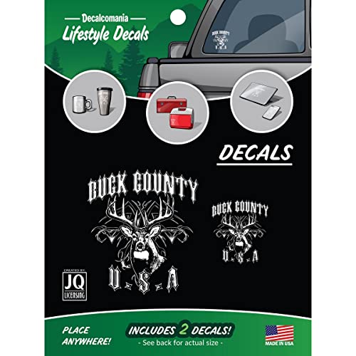 Decalcomania Buck County Deer Hunting Sticker Decals for Vehicle Car Truck Tablet Cell Phone Elk Window Decal Set of 2 Deer Car Decals - color: Buck County