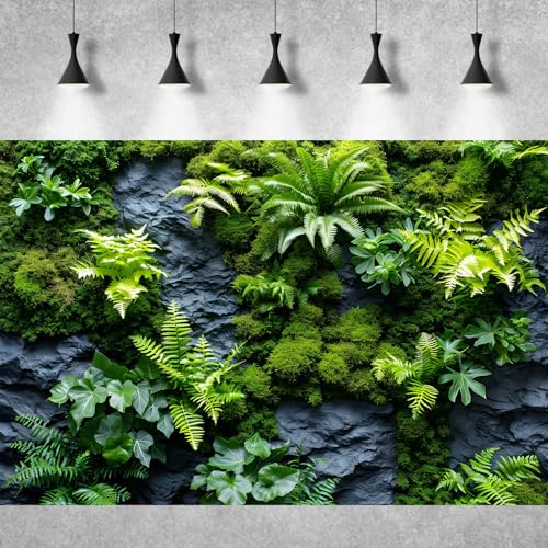 Rock Wall Reptile Habitat Background Greenery-Infused Room Vertical Moss Wall Terrarium Background Nature's Embrace Tropical Green Plants Fish Tank Background Moss Wall Aquarium Background 48x18in - color: Green, size: 48(W)x18(H)in