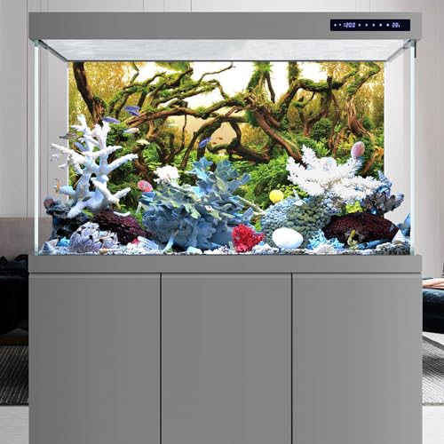 AWERT 48x24 inches Aquarium Background Branches Aquarium Background Aquatic Plant River Bed & Lake Fish Tank Background Vinyl Background