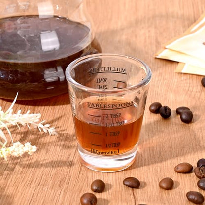2 Pcs Measuring Cup with Measuring Line, 1 oz/30 ml Measuring Cup with Ounces and Milliliters, Red+Black - color: Red+Black, size: ['1 oz/30 ml']