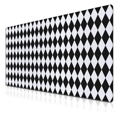 Computer Mat Black and White Desk Mat Large, Big Mouse Pad Gaming Desk Mats, Mouse Pad Gaming Non-Slip Rubber Base Waterproof with Stitched Edges, 35.4" X 15.7" for Work/Game/Office Diamond - color: Diamond