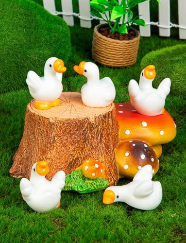 72pcs Mini Resin Goose Figurines, Tiny Animal Figurine Bulk, Small Desk Goose Decor for Garden Lawn Yard Micro Landscape Aquarium Potted Ornament DIY Craft - style: Goose72Pcs