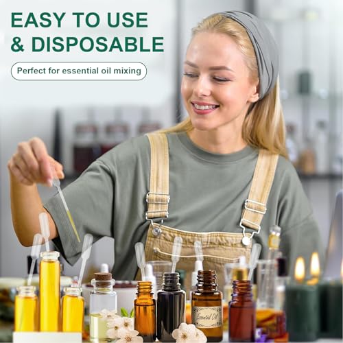 25 Pack 1ML Plastic Droppers – Disposable Pipettes for Essential Oils, Labs & DIY | Leakproof, Accurate Scale, Strong Suction | Science, Art, Healthcare