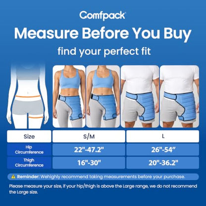Comfpack Hip Ice Pack Wrap After Surgery,2 Hours Long Lasting Cold Therapy - size: Large