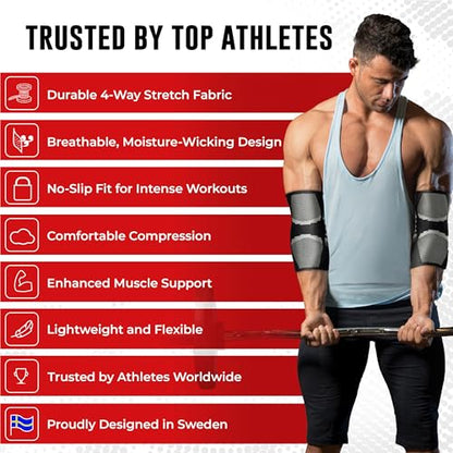 Nordic Lifting Elbow Compression Sleeves for Weightlifting and Fitness - size: Large