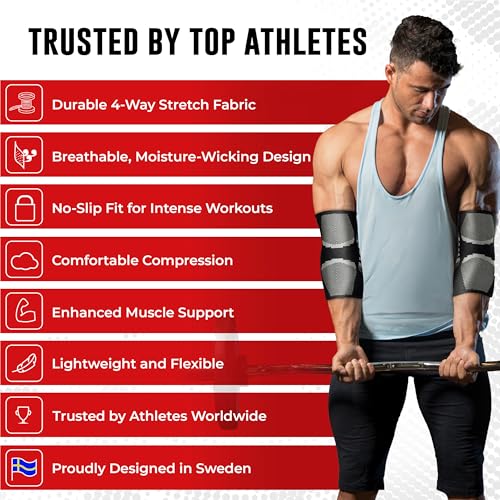 Nordic Lifting Elbow Compression Sleeves for Weightlifting and Fitness - size: Medium