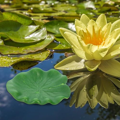 Beaupretty 10pcs 10cm Fake Lotus Leaves Floating Simulated Fish Tank Plants Pool Pond Decor Artificial Water Lily Pads for Aquarium and Home Garden Display