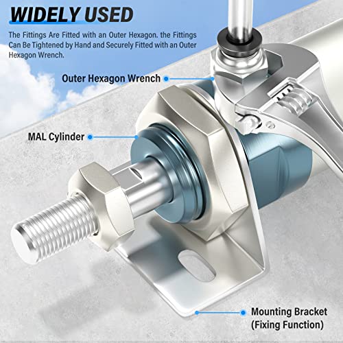 TAILONZ PNEUMATIC Male Straight 1/4 Inch Tube OD x 1/4 Inch NPT Thread Push to Connect Fitting PC-1/4-N2 (Pack of 10)