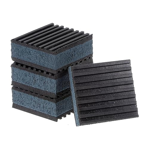 HARFINGTON 4pcs Rubber Anti Vibration Pads 2" x 2" x 7/8" Isolation Vibration Absorbing Pad Damping Mat Anti-Skid Noise with EVA Center for Air Compressor Conditioner Treadmill Washer - size: 2" x 2" x 7/8"