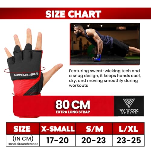 WYOX Gel Boxing Hand Wraps & Curved Focus Mitts Bundle for Men & Women Adults – 80cm Wrist Straps, Padded Knuckle Support, Neoprene Inner Glove Gel Padding, MMA Muay Thai Kickboxing Training Pads