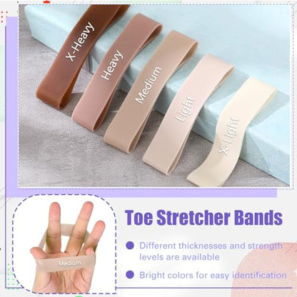 WinnerWhy 5 Pack Toe Exercise Bands Stretcher Separator Spacer,Coffee - color: Coffee