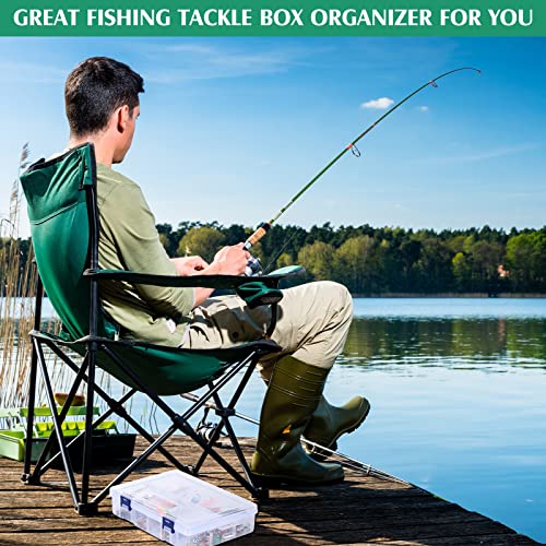 Honoson 6 Pack Fishing Tackle Box Organizer Storage Clear Fishing Box with Movable Tray Plastic Waterproof Compartment Organizer for Lure Container Craft Beads Jewelry