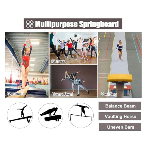 Children's Gymnastics Springboard, Vault Training Elastic Board, Children's Beginner Springboard, Steel Spring and Jumping Mat, Arc Jumping Bridge/Vault Equipment