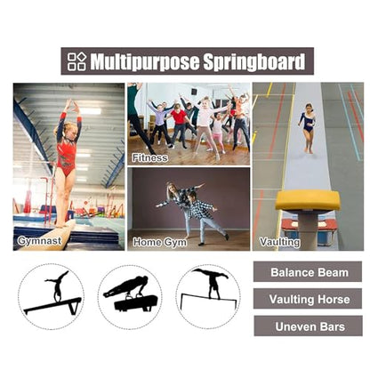 Children's Gymnastics Springboard, Vault Training Elastic Board, Children's Beginner Springboard, Steel Spring and Jumping Mat, Arc Jumping Bridge/Vault Equipment