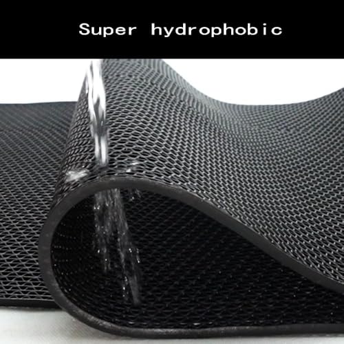 PVC Drainage Floor Mat Non-Slip Commercial Wet Area Mat for Outdoor and Indoor Restaurant Kitchen Bar Swimming Pool Splash Matting Water Drain Flooring Mat (Black, 4FTX16.4FT)