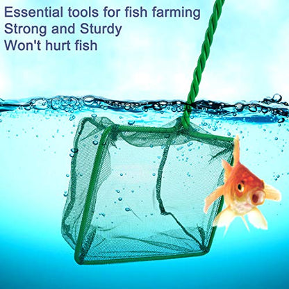 Aquarium Fish Nets, DSSPORT 4 Inch Small Mesh Fish Catch Nets with Plastic Handle Green