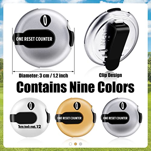 3 Pcs Golf Stroke Counter 1.2" Clip - color: Gold, Silver, White