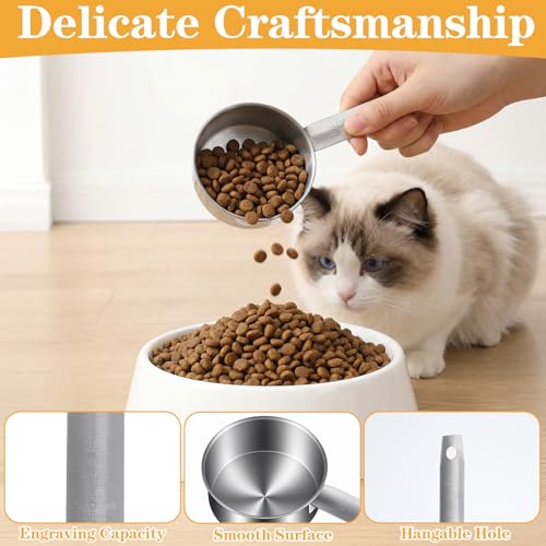 6 Pcs Stainless Steel Measuring Cups 1/2 Cup - 125ml Metal Scoops for Kitchen, Baking, Coffee & Pet Food, Dishwasher Safe & Rust-Proof