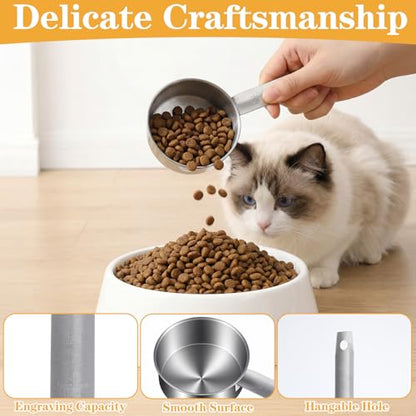 6 Pcs Stainless Steel Measuring Cups 1/2 Cup - 125ml Metal Scoops for Kitchen, Baking, Coffee & Pet Food, Dishwasher Safe & Rust-Proof