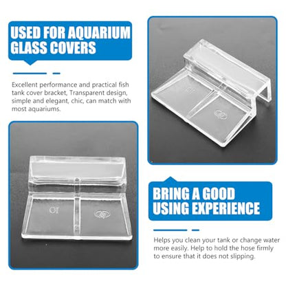 Happyyami 4pcs Acrylic Fish Tank Cover Support Bracket for Aquariums Sturdy and Practical Aquarium Accessory for Lid Holders