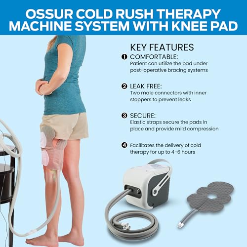 Ossur Cold Rush Cold Therapy Machine with Knee Pad - Quiet Cryotherapy System for Post-Surgery Recovery, Knee Replacement, ACL, Pain Relief & Swelling- Knee Pad Included