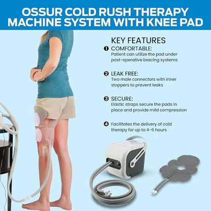 Ossur Cold Rush Cold Therapy Machine with Knee Pad - Quiet Cryotherapy System for Post-Surgery Recovery, Knee Replacement, ACL, Pain Relief & Swelling- Knee Pad Included