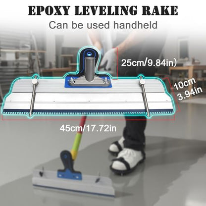 18-Inch Self-Leveling Cement Tool Kit, Upgraded Spike Roller Set with 9-Inch Spike Roller, Epoxy Shoes Spikes & Gloves, Floor Leveling Tools for Epoxy & Concrete Coating (5)