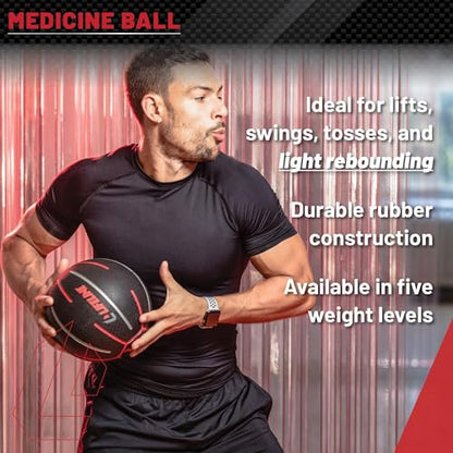 Lifeline Fitness Medicine Ball - Total Body Strength and Stability Training - Non-Slip, Light Bounce - Textured Surface - Durable - Home Gym Exercise Equipment - style: 10LB