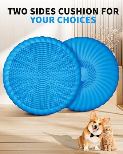 Wobble Cushion with Inflation Pump - Wiggle Seat Balance Disc - color: Blue
