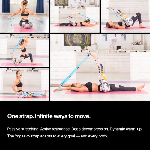 YogaEVO Elastic Stretching Strap with Loops for Physical Therapy - color: Blue