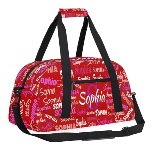 Custom Named Dance Ballet Bag Girls, Weekend Sports Travel Bag, Red - color: Color 13