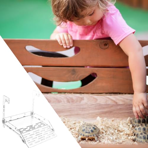 Clear Climbing Rest - Acrylic Turtle Ramp, Aquarium Tank Terrace Dock, Reptile Habitat Accessories Frogs Hermit Crabs Lizards | Durable Pet Lounge Shelf for Sunbathing Swimming