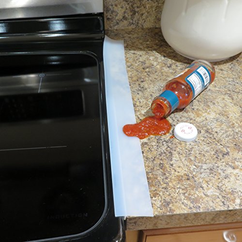 Kitchen Stove Counter Gap Cover (2 Pack), Long & Wide Gap Fillers Between Counters, Stoves, Washing Machines and Oven, Easy Clean Heat-Resistant, White 25 Inches - color: 25'' White