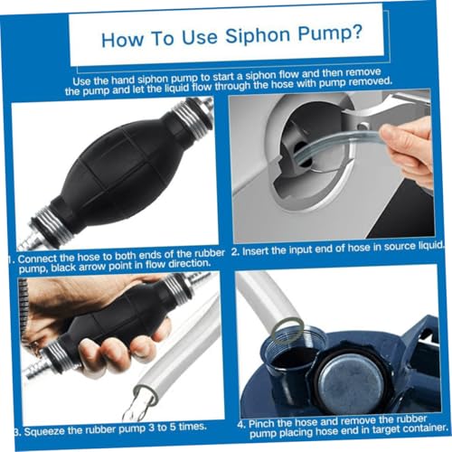 Manual Siphon Pump Hose Set for Fuel and Water Transfer, Practical Guide Oil Tube with Flexible Suction Hose for Fish Tank, Vehicle, and Home Use