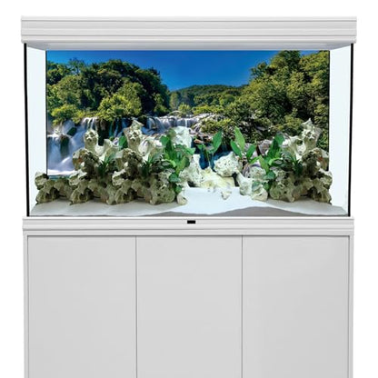 YongFoto Fish Tank Background 24x16 inch Aquarium Background Forest Lakes Rivers Mountains Nature Scenery Backdrop Reptile Habitat Terrarium Background - color: Green-3, size: 24x16in/60x40cm