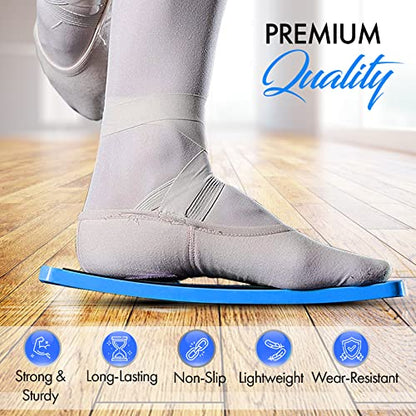 Turning Board for Dancers, Cheerleaders, Gymnasts, Ice Skaters | Improve Turns, Balance & Stability — Ballet Pirouette Trainer, Figure Skating & Gymnastics Practice Board - color: Blue