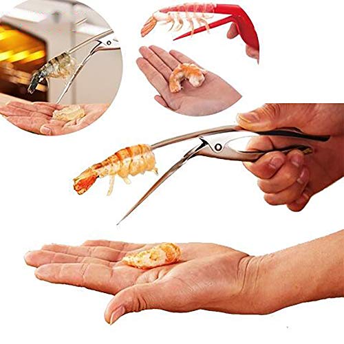 Shrimp Deveiner Tool with Ergonomic Handle - 2-in-1 Prawn Cleaner & Seafood Peeler Knife for Kitchen, Restaurants, BBQ - Dishwasher Safe Shellfish Cleaning Tool