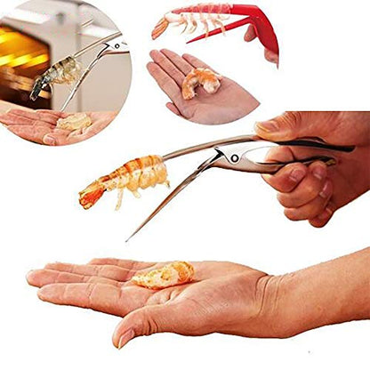 Shrimp Deveiner Tool with Ergonomic Handle - 2-in-1 Prawn Cleaner & Seafood Peeler Knife for Kitchen, Restaurants, BBQ - Dishwasher Safe Shellfish Cleaning Tool
