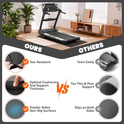Stepwaver Treadmill Mat for Hardwood Floor Carpet, 79" × 39.4"