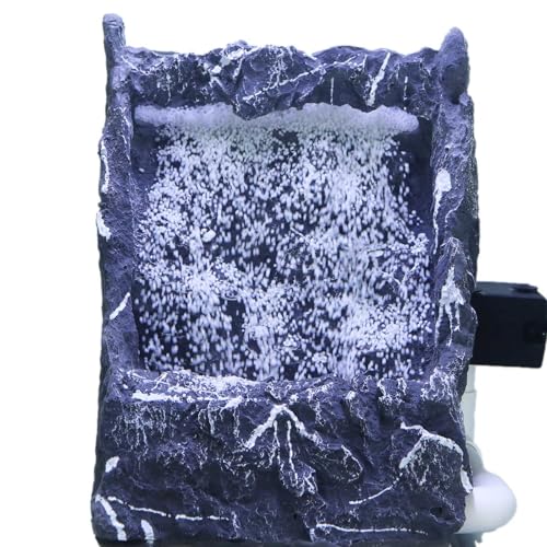 Dynamic Aquarium Decoration Sand Waterfall, Large Resin Model Seiryu Stone for Aquascaping with Water Pump and White Aquarium Sand, Fish Tank Accessories Hardscape