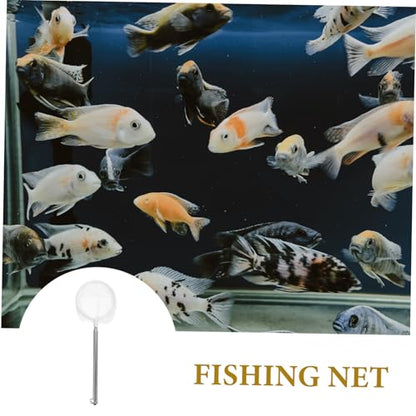 Kisangel Detachable Stainless Steel Fish Tank Net with Extendable Handle Fine Mesh for Gentle Catching and Versatile Utility for Aquariums and Fishing Activities