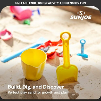 Sun Joe Silica Play Sand for Sandbox, Sensory Table & Gardens, Ultra Fine, 50 Lb Bag - Indoor & Outdoor Craft Accessory for Molding, Digging & Sculpting, PLYSAND50
