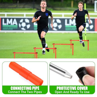 TOBWOLF 6PCS 6FT Adjustable Soccer Agility Training Poles - color: Orange (Vertical Poles or Horizontal Hurdles)