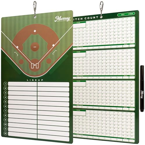 Murray Sporting Goods Baseball Team Colors Dry Erase Coaches Clipboard - style: Green