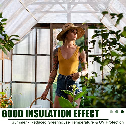 Tatuo 6 Pack 4' X 2' X 0.32'' Polycarbonate Greenhouse Panels Polycarbonate Sheets Twin-Wall Roof Panels Waterproof UV Protected Clear Corrugated Plastic Roofing for Greenhouse Replacement