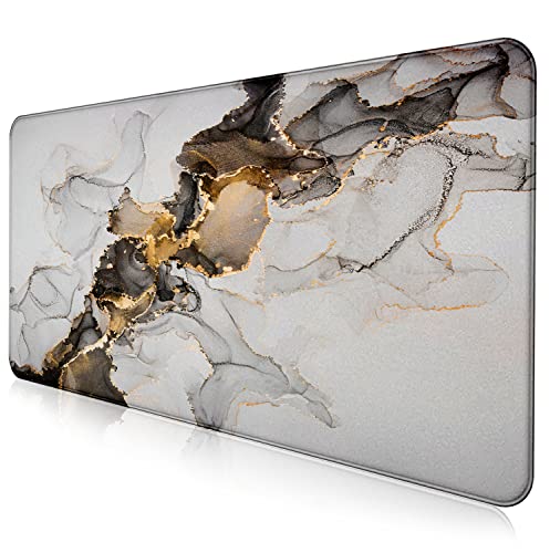 Large Expanded Marble Patterned Mouse Pad, Non Slip Rubber Keyboard Pad | The Surface Of The Mouse Pad Is Designed With Fiber Woven Material, And The Base Is Made Of Natural Anti Slip Rubber. - color: Marble